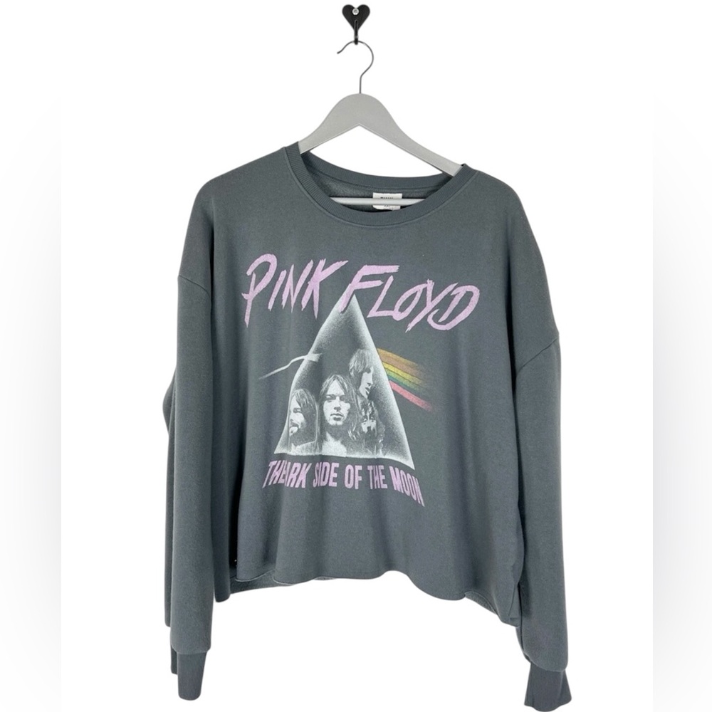 Pink Floyd Sweatshirt Women's 2XL Cropped Pullover Dark Side of the‎ Moon